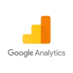 Logo of Google Analytics, a powerful web analytics tool used by the best digital marketing strategist in Muscat to track website performance, user behavior, and marketing effectiveness.