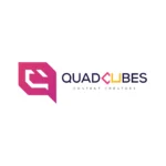 Logo of QuadCubes, a creative agency associated with the best digital marketing strategist in Muscat, showcasing a modern design with pink and yellow cube elements.